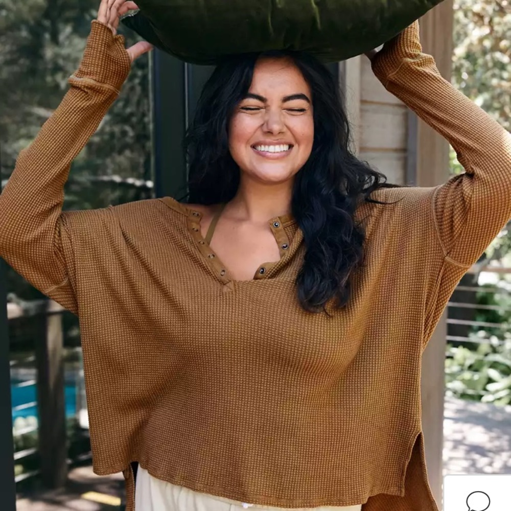 Aerie Offline Waffle knit Oversized Henley